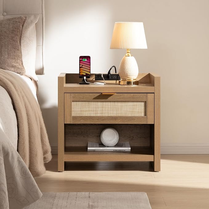 SICOTAS Rattan Night Stand Bedside Table by SICOTAS