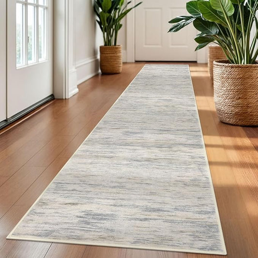 2x10 Modern Abstract Runner Rug for Hallways, Gray Beige Neutral Multi Super Soft Hallway Decor Kitchen Rugs with Non-Slip, Non-Shedding Washable Rug for Hallways Entryway Laundry Indoor
