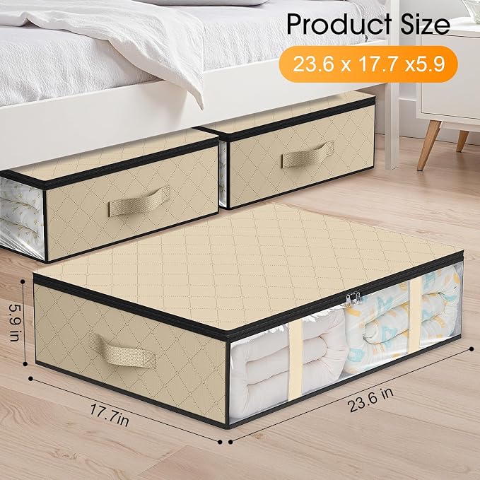 StorageRight Under Bed Storage Bags, 8 Pack, Comforters, Blankets and Seasonal - Image 2