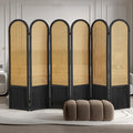 6 Panel Room Dividers and Folding Privacy Screens, Hand-Made Rattan Room Divider by ALeesing
