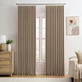 Cappuccino Pinch Pleated 72 Inch Wide Curtains 72 x 100, Thermal Insulated by KEQIAOSUOCAI