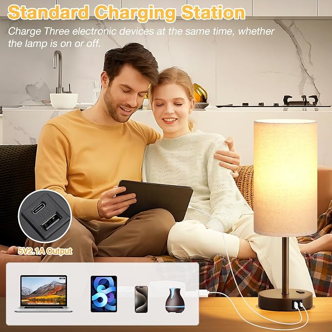 Dicoool 17.4" Bedside Lamp for Bedroom - Image 5