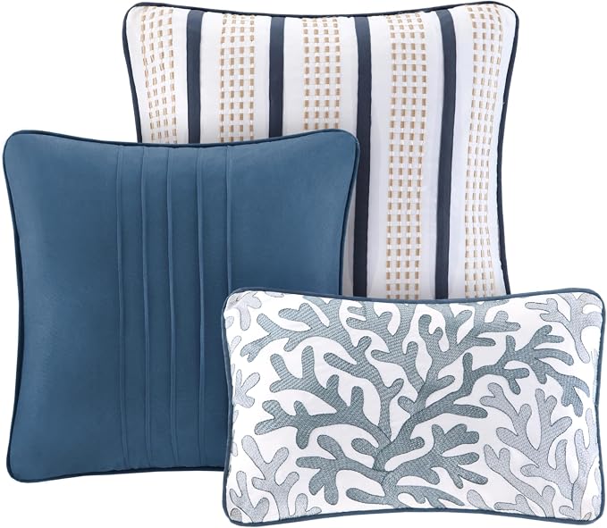 Madison Park Cottage Coastal Starfish Blue Queen Bedspread Set, Machine Washable - Image 3