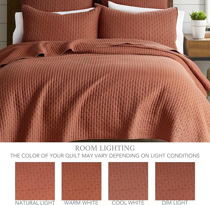 Levtex Home Cross Stitch Reversible King/Cal King Quilt Set - Image 4