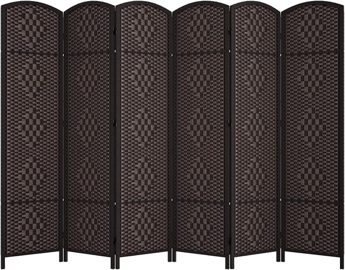 RHF Room Divider Panel, 6 Panel Partition Room Dividers Screen, Dark Mocha | - Image 8