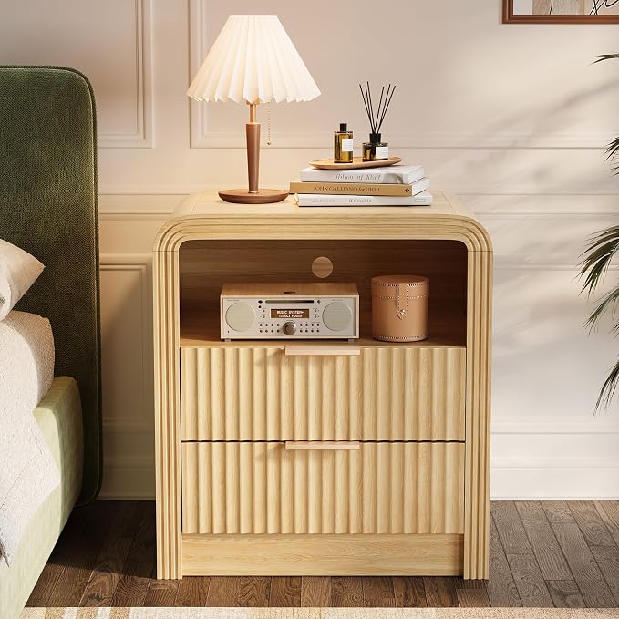 Decofy Fluted 2-Drawer Nightstand - Image 5