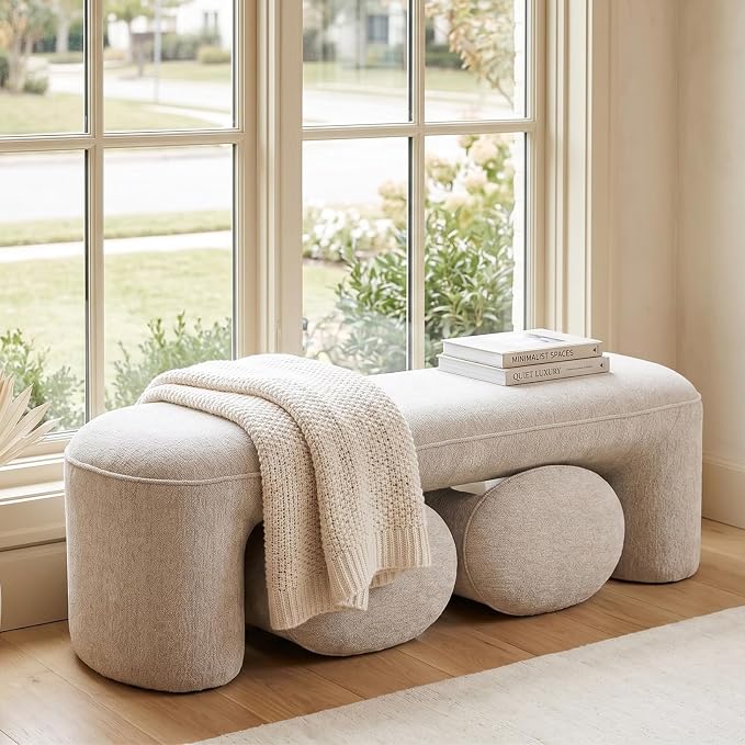 53" Chenille End of Bed Bench Set - Image 4