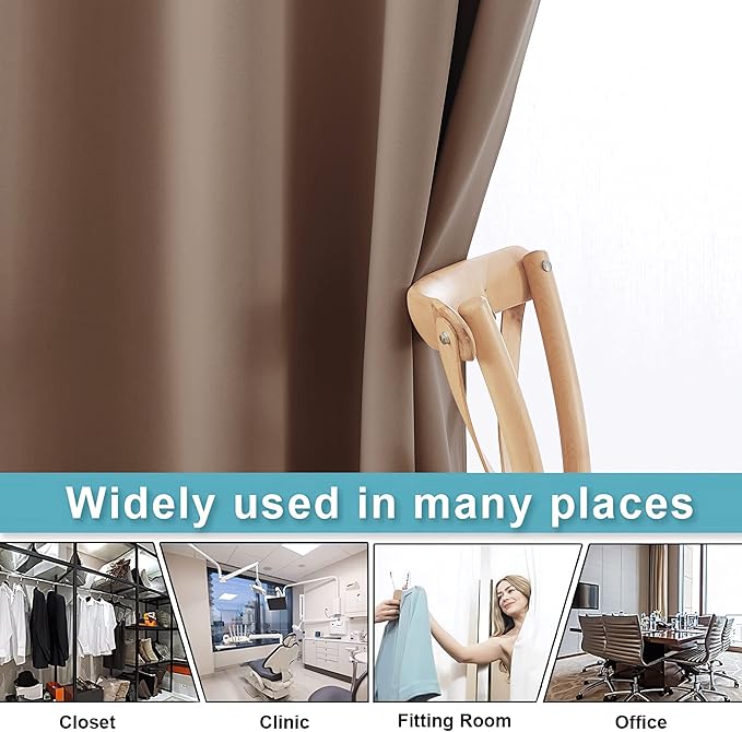 RYB HOME Extra Wide Curtains for Bedroom Closet Office Living Room Divider | - Image 5