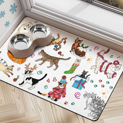 Dog Food Mats for Floors, Absorbent Dog Bowl Mats for Food and Water, Quick Dry Pet Cat Food Mat Non-Slip Pet Supplies