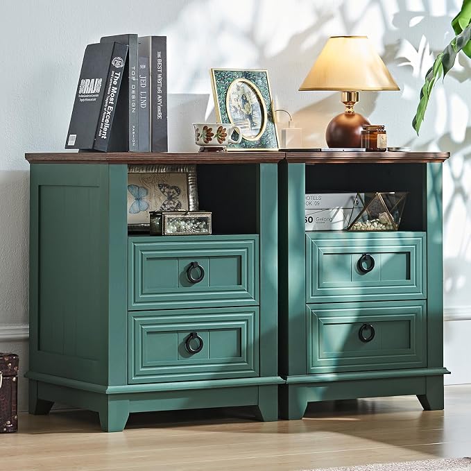 Joaxswe 18" Farmhouse Night Stand Set 2 by Joaxswe