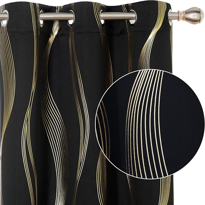 Deconovo Curtains for Living Room, Pattern Blackout Curtains 84 Inches Long | by Unknown