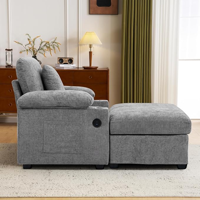 58'' Chaise Lounge Chair Indoor, Cloud Arm Chair - Image 5