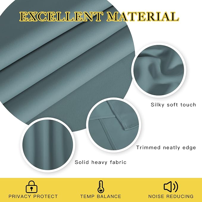 NICETOWN Blackout Curtain for Bedroom 78 inch Length - Image 4