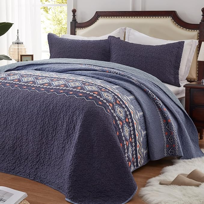 Quilt Set Full/Queen Size 3 Piece Bedspread Coverlet Lightweight Comforter by LEAONME
