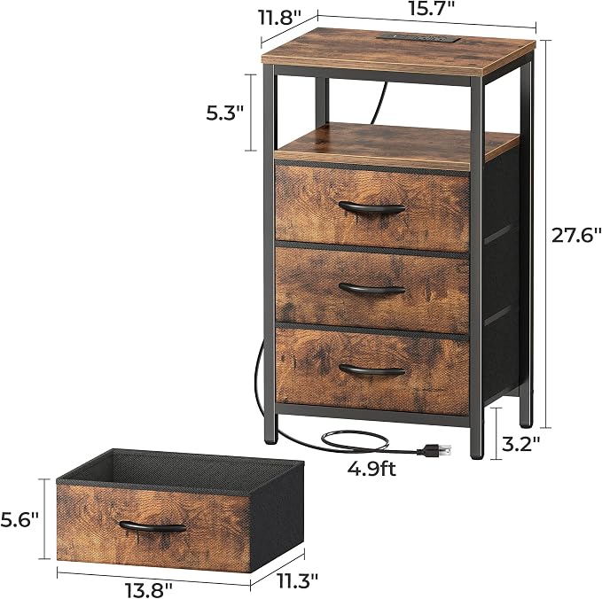 Huuger Nightstands Set of 2, Nightstand - Image 7