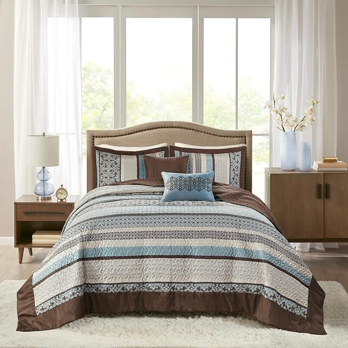 Madison Park Queen Quilt Bedding Set, Reversible Quilted Bedspread Set - Image 4
