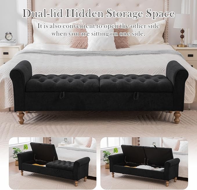 Aoiy & Wifon 65.7" W Large Storage Ottoman Bench, King Size End of Bed Storage - Image 6