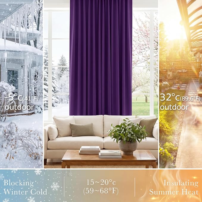 PONY DANCE Purple Blackout Curtains - Image 4