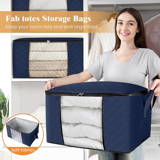 8 Pack Storage Bags for Clothes Blanket Storage Bins - Image 5