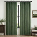 Blackout Dark Green Viral Curtains 90 Inches Long by PleatedDrapes
