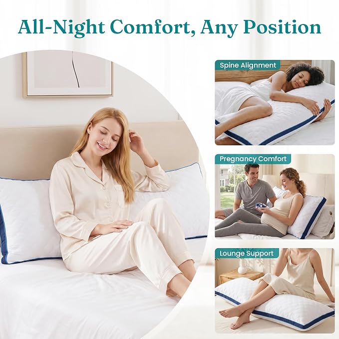 Oubonun Premium Adjustable Loft Quilted Body Pillows - Image 7