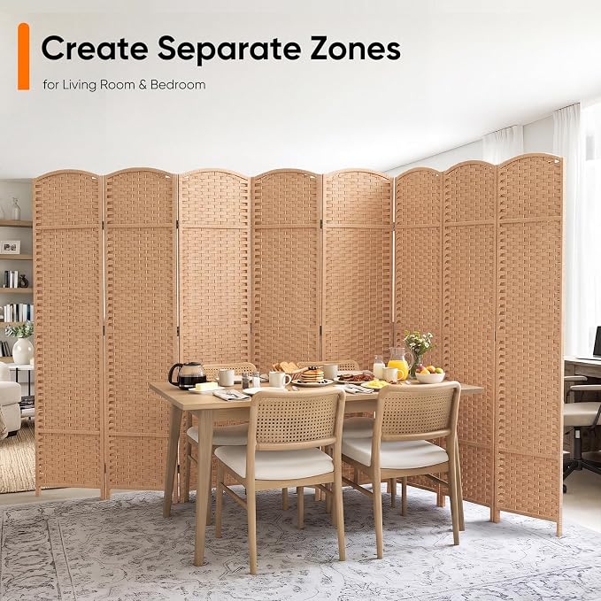 Outdoor Privacy Screen 8-Panel Folding Room Divider Space Partition | 67"H - Image 6