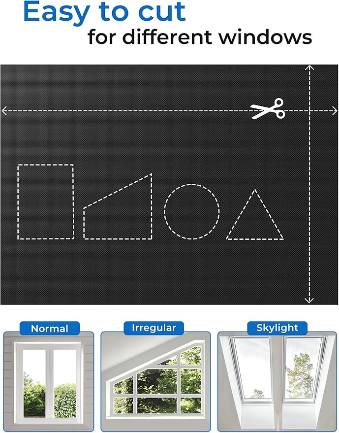 Blackout Curtains for Bedroom Portable 45"x48", No Drill Blackout Shades - Image 5