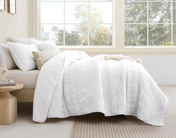 B2EVER Boho White Quilt Twin Size Bedding Sets - Image 2