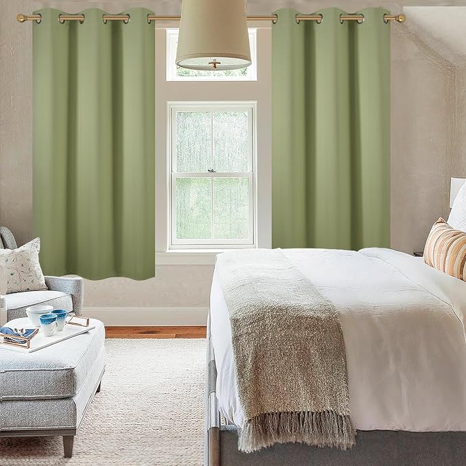 Diraysid Sage Green Grommet Blackout Curtains - Image 8