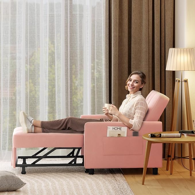Aiho Convertible Sleeper Chair 3-in-1 Sofa Bed, Dorms and Guest Rooms - Image 4