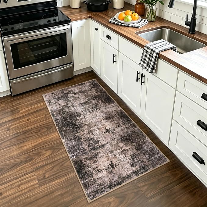 Abstract Runner Rug 2x4 Ft Entryway Rugs Washable Door Mat Indoor Entrance - Image 3