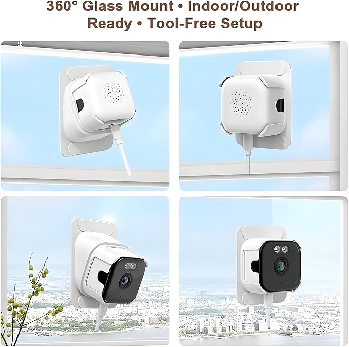 HURRISE 2K Window Camera, WiFi Indoor Cameras for Home Security with Al Color Night Vision, Person & Motion Detection,24/7 Recording