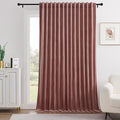 Timeper Wild Rose Pink Velvet Curtain W104 x L84 inches 1 Panel, Thermal by Timeper
