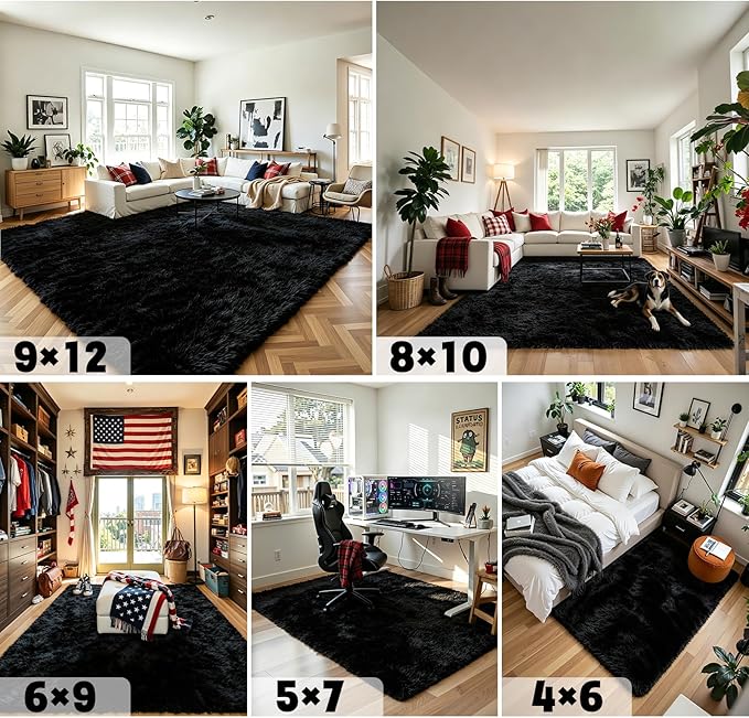 Fluffy Rug Shag Area Rug, Living Room and Home Office - Image 7