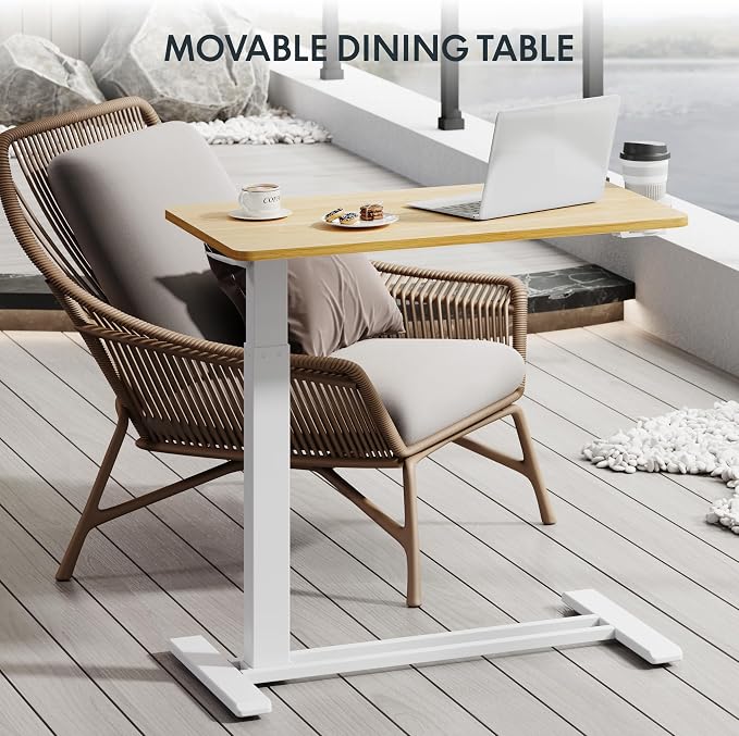 FLEXISPOT H7 28" Pneumatic Height-Adjustable Overbed Table - Image 8