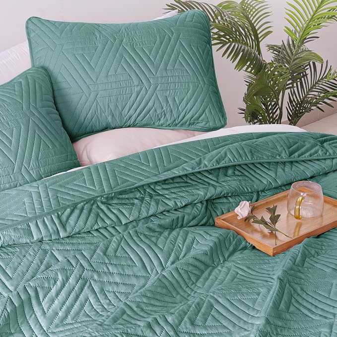 Whale Flotilla Soft Geometric Twin Quilt - Image 3