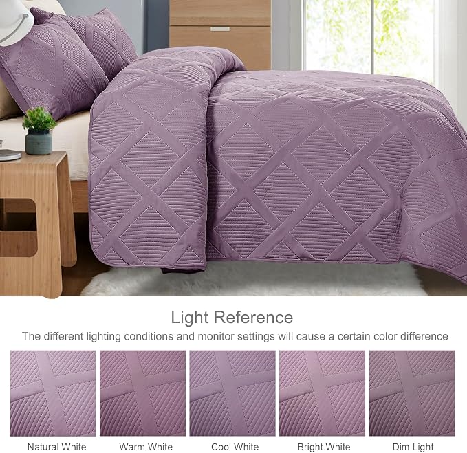 Exclusivo Mezcla Quilt King Size, Dusty Lavender | Soft Bedspreads - Image 5