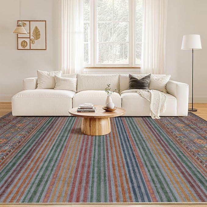 Nakagishi Boho 5x7 Area Rug Living Room Rugs Machine Washable Multi Color | Soft - Image 4