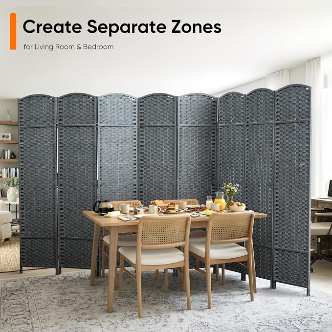 Outdoor Privacy Screen 8-Panel Folding Room Divider Space Partition | 67"H - Image 8