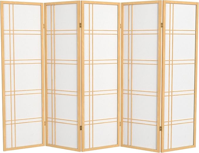 Oriental Furniture 5 ft. Tall Double Cross Shoji Screen by RedLantern