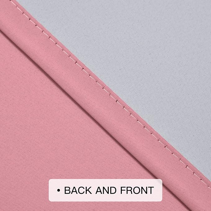 COSVIYA Grommet Room Darkening Ombre Pink Curtains W52xL72 inch | Pink and - Image 5