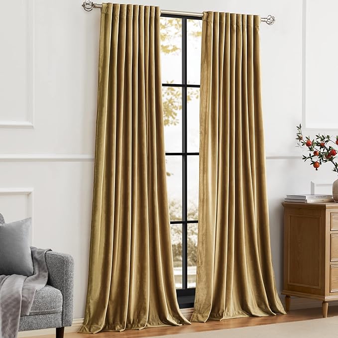Gold Velvet Curtains 63 inch Long - Image 7