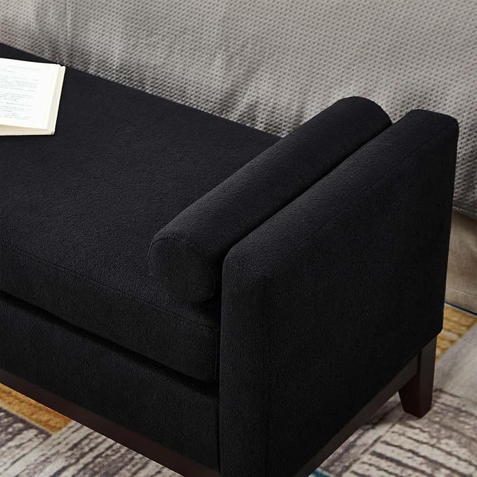 51” Bed Ottoman Bench for Bedroom, Boucle Upholstered End of The Bed Bench - Image 5