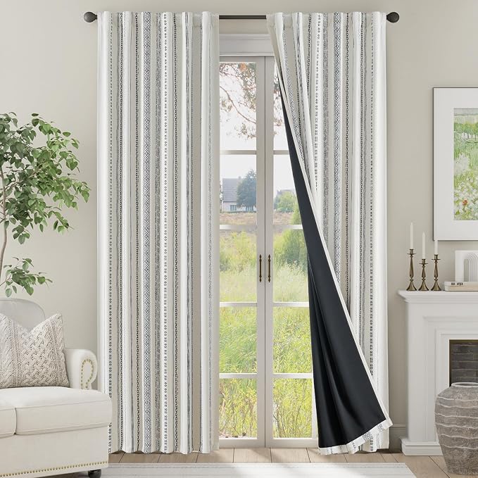 jinchan Boho Blackout Curtains 90 Inches Long by JINCHAN