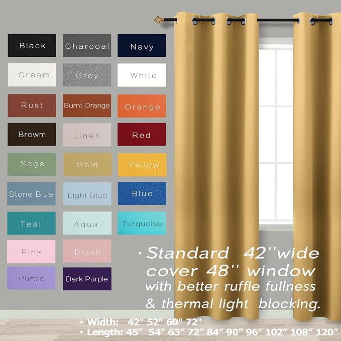KOUFALL Gold Luxury Blackout Curtains - Image 5