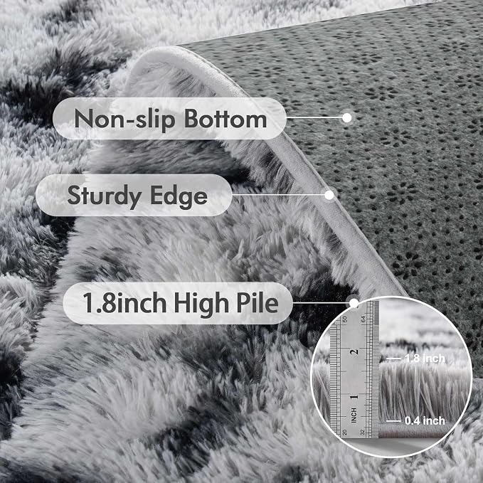 6x9 Ft Large Shag Rugs for Living Room Decor, Tie-Dyed Ultra Soft Fluffy Furry - Image 5