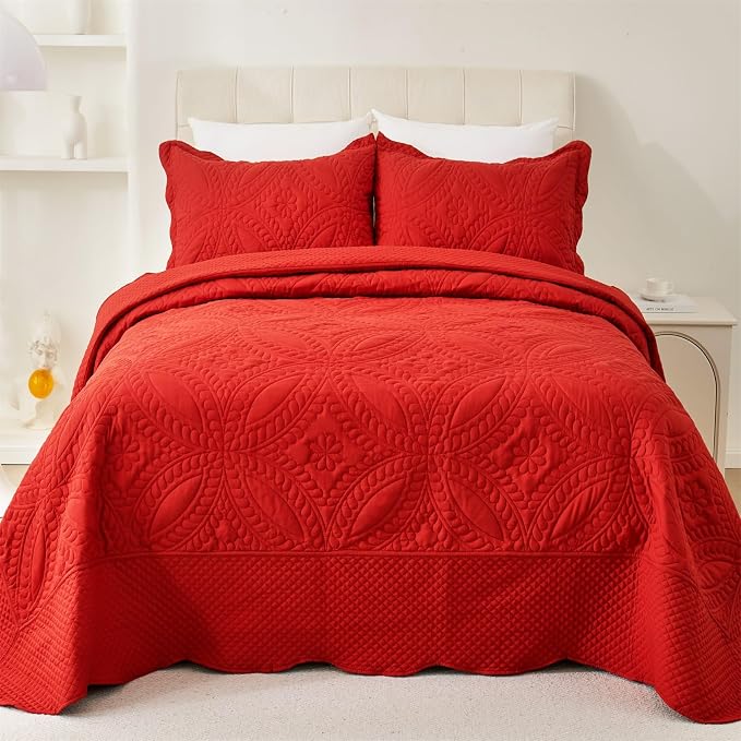 Cmfshape Oversize King Bedspread 128"x120", 3 Piece California King Quilt - Image 2