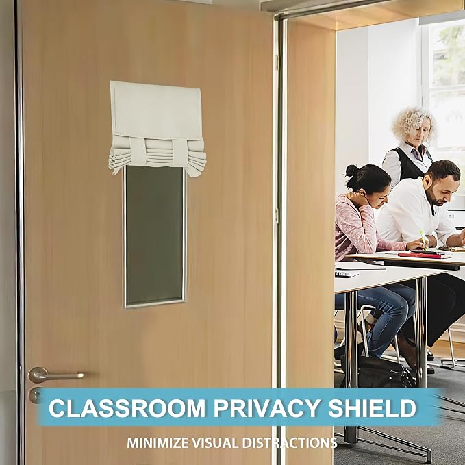 RYB HOME Classroom Door Window Cover Lockdown Shades Blackout, No Drill | - Image 2