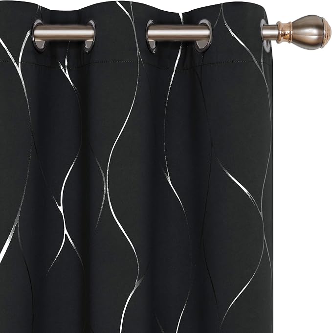 Deconovo Curtains for Living Room, Pattern Blackout Curtains 84 Inches Long | by Unknown