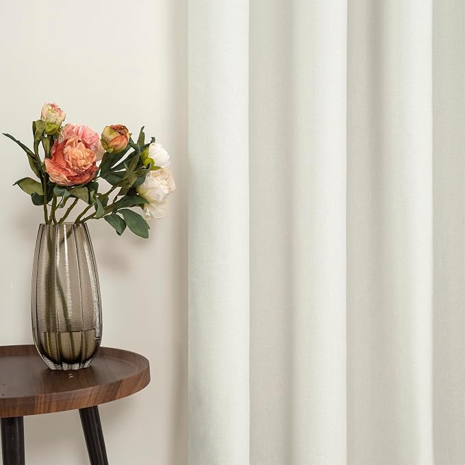 YoungsTex Ivory Linen 100% Blackout Curtains - Image 6